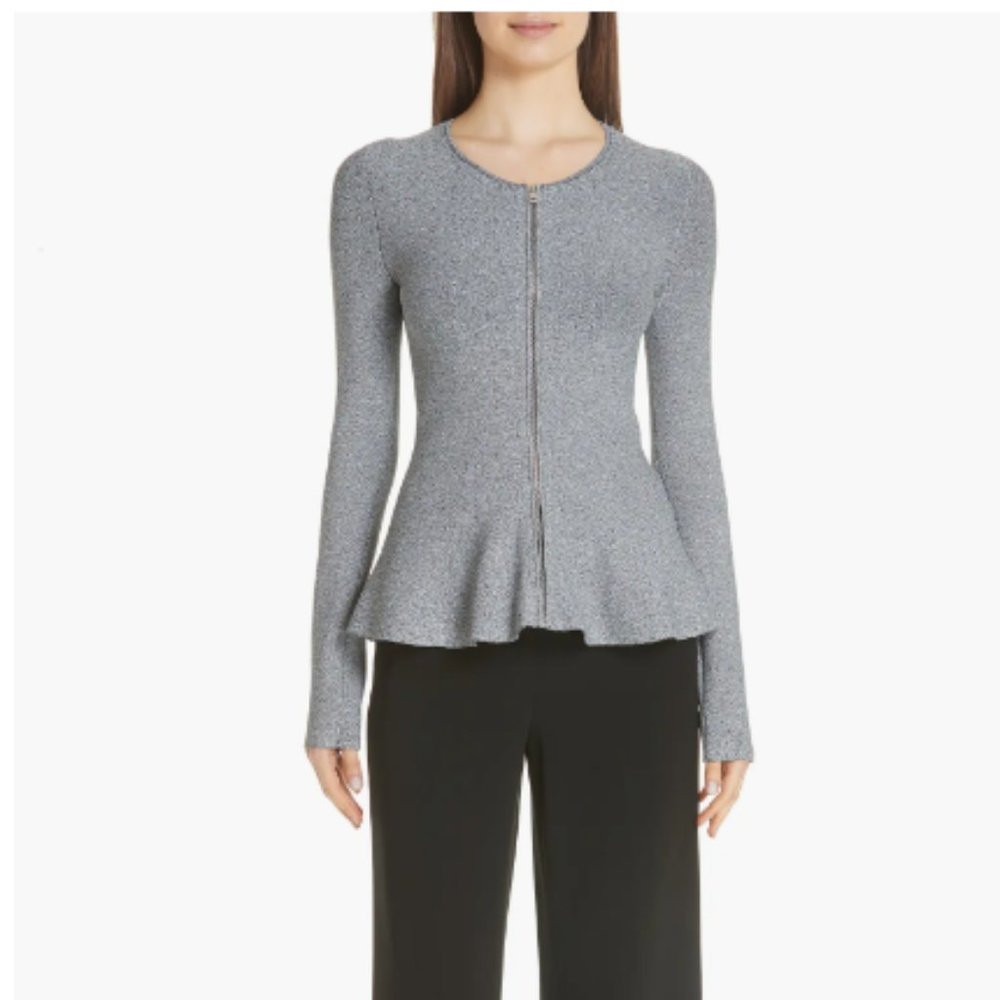 NWT Theory Marl Crewneck Peplum Jacket / Top